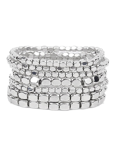 Metal Cube Stretch Bracelets