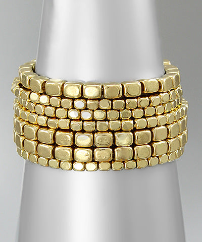 Metal Cube Stretch Bracelets