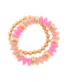 2 Row Color Rondelle Beads Bracelet