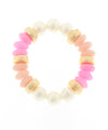 Pearl & Color Rondelle Beads Bracelet
