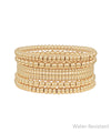 5 Row Flat & Ball CCB Beads Bracelet