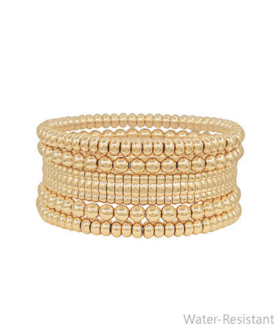 5 Row Flat & Ball CCB Beads Bracelet