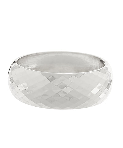 Wide & Faceted Bangle Bracelet