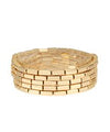 Glossy Gold 5 Row Hexagon Cylinder Beads Bracelet