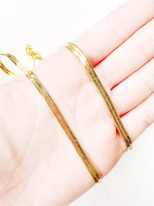 24K Gold Filled Herringbone Necklace