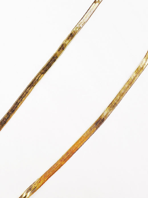 Necklace - 24K Gold Filled Herringbone Necklace