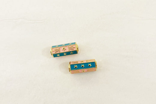 Gold Star Enamel Slider Charm