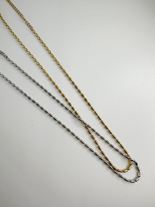 PILL Chain Necklace- 16K Plated Non Tarnish