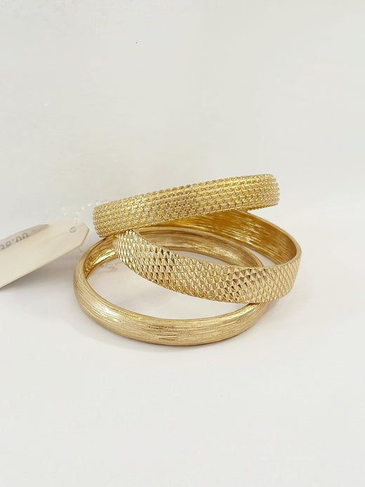 3 Row Textured Casting Bangle Bracelet