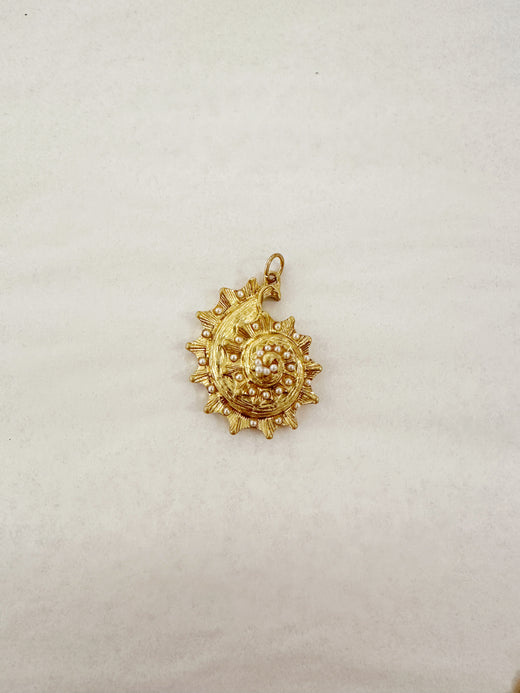 Spiral Pearl Shell Charm