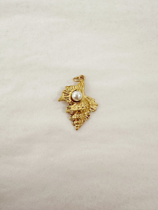 Seashell with Pearl Charm