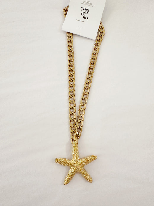 Vintage Thick Chain Starfish Necklace