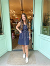 Navy Outlined Mini Dress
