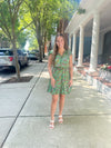 Floral Tie Neck Ruffle Short Dress