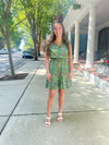 Floral Tie Neck Ruffle Short Dress