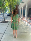 Floral Tie Neck Ruffle Short Dress