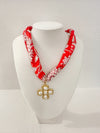 Pearl Cross Scarf Charm Necklace