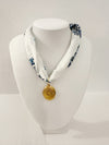 Floral Gold Locket Scarf Charm Necklace