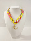 Moon and Star Scarf Charm Necklace