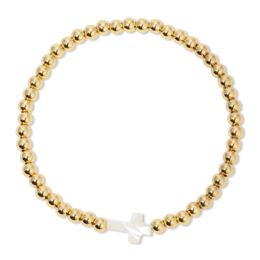 Cross Beaded Stretch Bracelet