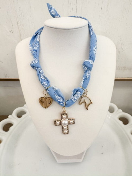 Round Top Scarf Charm Necklace