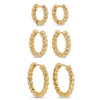 Set of 3 Twisted Huggies Earrings