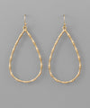 Metal Bamboo Teardrop Earrings
