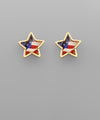 Patriotic Flag Star Studs