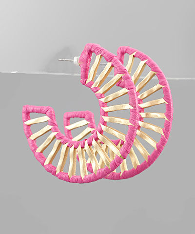 Gold Bar Wrapped Hoops