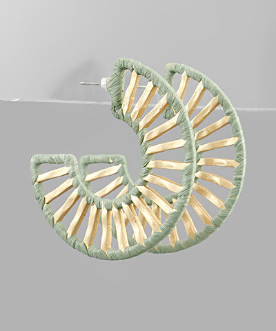 Gold Bar Wrapped Hoops