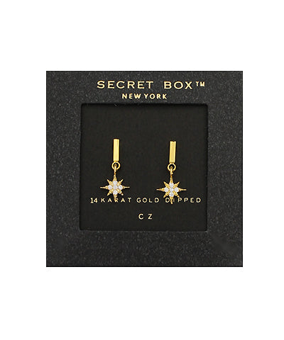 CZ Starburst Bar Earrings