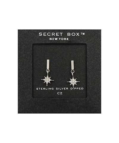 CZ Starburst Bar Earrings