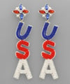Beaded USA Earrings