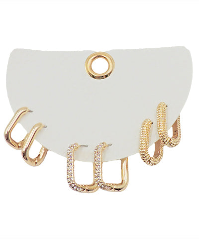 Crystal & Oval Hoops Set