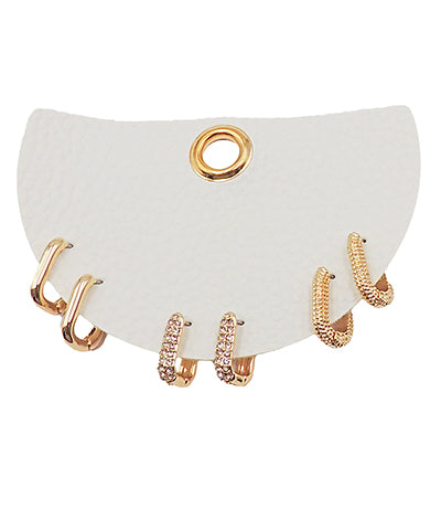 Crystal & Oval Hoops Set