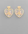 BE MINE Glitter Heart Dangle Earrings