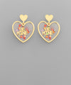 BE MINE Glitter Heart Dangle Earrings