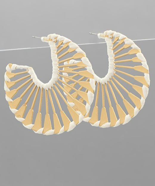 Raffia Wrapped Cut Out Hoops