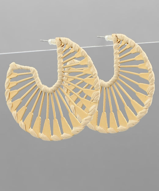 Raffia Wrapped Cut Out Hoops