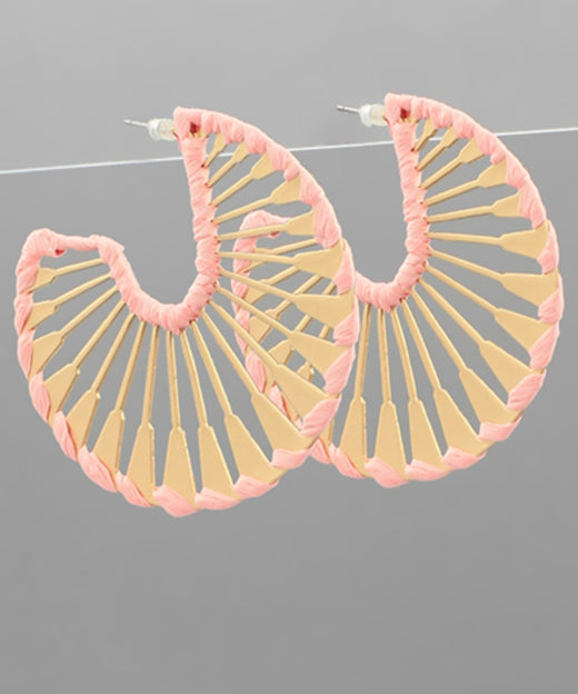 Raffia Wrapped Cut Out Hoops