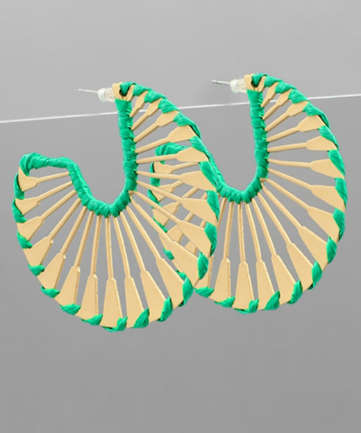 Raffia Wrapped Cut Out Hoops