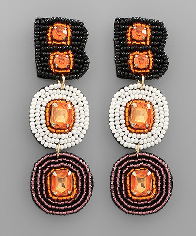 Halloween "BOO" Letter Bead Earrings