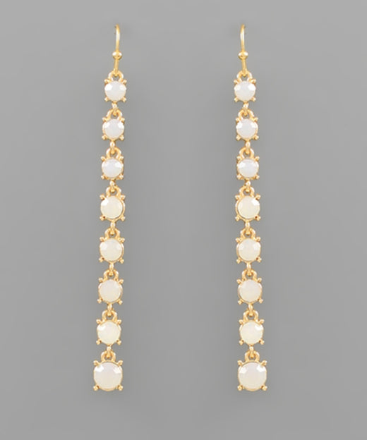 Round Glass Liner Drop Earrings