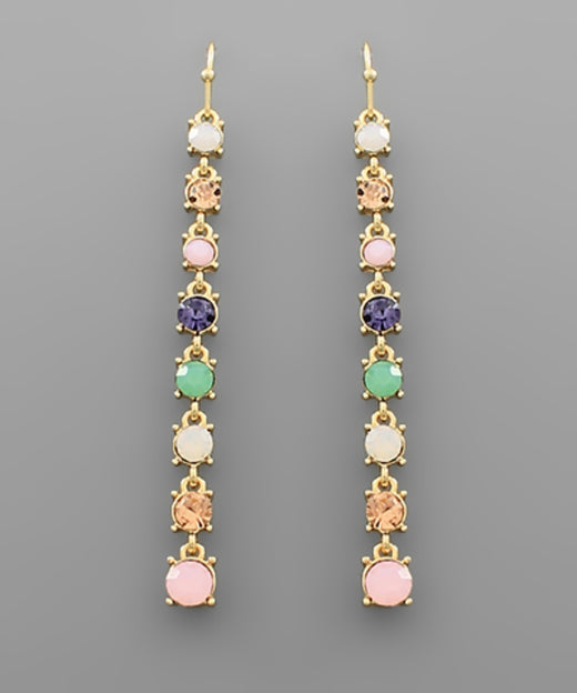 Round Glass Liner Drop Earrings