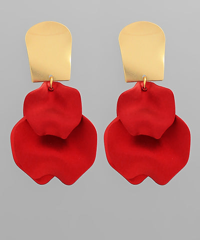 Metallic Color Coated Petal Earrings