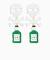 Linked Skull & Poison Earrings