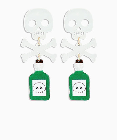Linked Skull & Poison Earrings