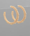 Trimmed Crystal & Wrapped Raffia Hoops