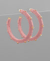 Trimmed Crystal & Wrapped Raffia Hoops