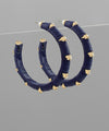 Trimmed Crystal & Wrapped Raffia Hoops